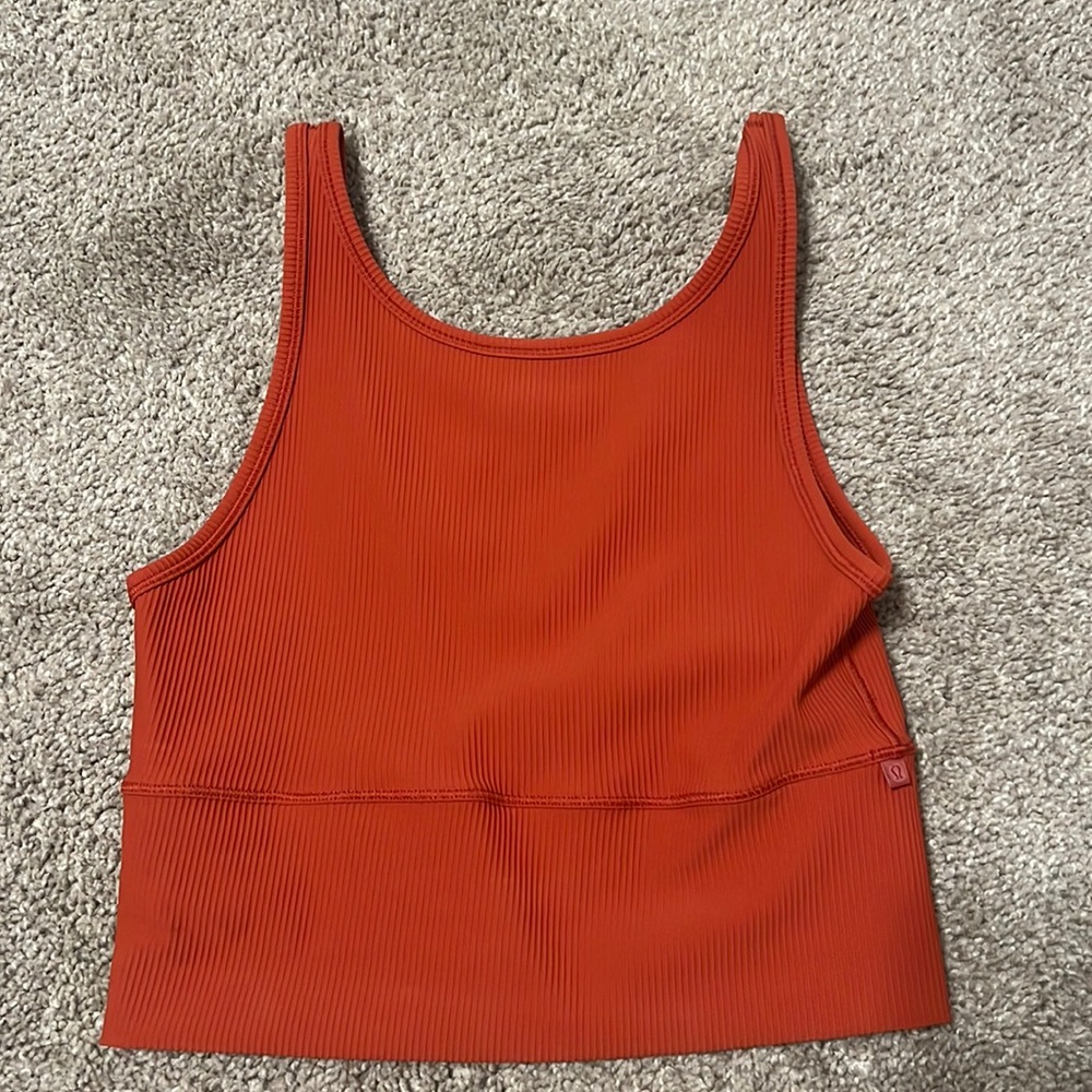 Lululemon Power Pivot Ribbed Tank Red Rock size 6